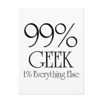 99% Geek Post Card