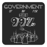 99% government of for and by the people square stickers
