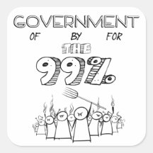 99% government of for and by the people square sticker