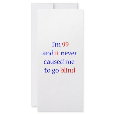 99 never gone blind rack card by itsapgbirthday