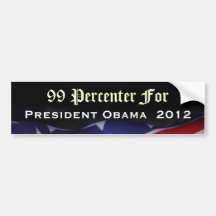 99 Percenter For President Obama 2012 Sticker Bumper Sticker