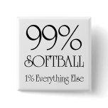 99% Softball Pinback Button