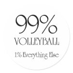 99% Volleyball Round Stickers