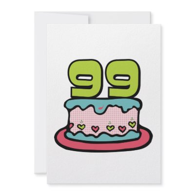 99 Year Old Birthday Cake Custom Invites by Birthday_Bash