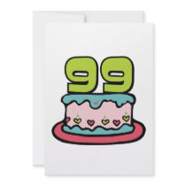 99 Year Old Birthday Cake Custom Invites