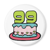 99 Year Old Birthday Cake magnets