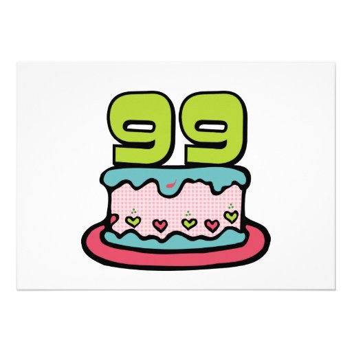 99 Year Old Birthday Cake 5" X 7" Invitation Card | Zazzle