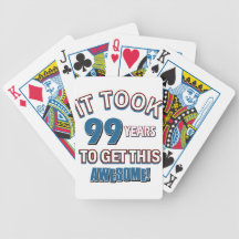 99 year old birthday designs card decks