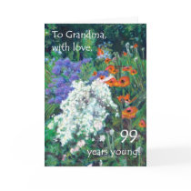 99th Birthday Card for a Grandmother - June Garden