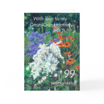 99th Birthday Card for Great-Grandmother - Garden