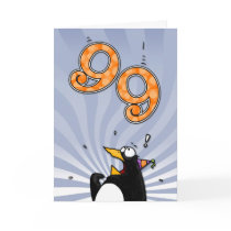 99th Birthday - Penguin Surprise Card