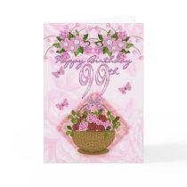 99th Birthday Special Lady, Roses And Flowers - 99 Card