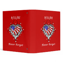 9/11/01 Patriotic Tattoo 3 Ring Binder