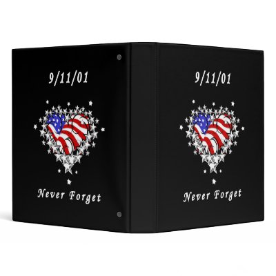 9/11/01 Patriotic Tattoo 3 Ring Binders by bonfirefirefighters