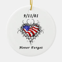 9/11/01 Patriotic Tattoo Christmas Ornaments