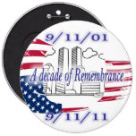 9-11 10th Anniversary Commemorative Pinback Button