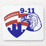 9-11 Eagle Head World Trade Center American Flag Mousepad