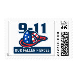 9-11 fireman firefighter hat american flag stamp