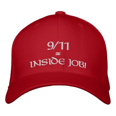 9/11 Inside Job Red Hat Embroidered Hat by OwlMart