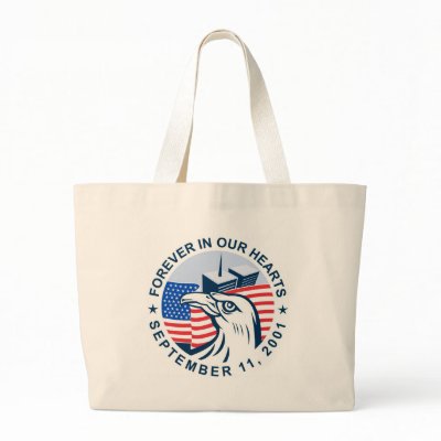 9/11 memorial american eagle flag twin towers bags by patrimonio