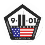 9 11 Never Forget, Always Remember Round Stickers