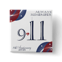 9-11 Tenth Anniversary Patriotic Buttons