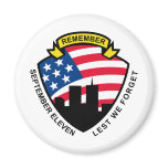 9-11 World Trade Center American Flag Shield Magnets