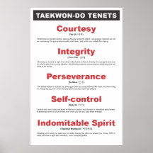 9-2 Generic Taekwon-Do Tenets Poster