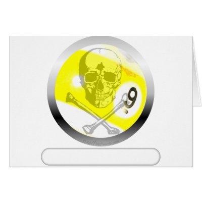 9 Ball Skull and Crossbones Cards by addyourwords
