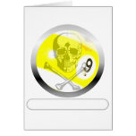 9 Ball Skull and Crossbones Greeting Card
