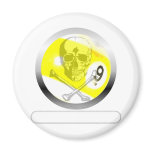 9 Ball Skull and Crossbones Fridge Magnets
