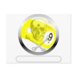 9 Ball Skull and Crossbones Postcard