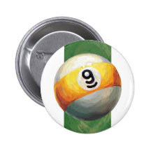 9 Ball with Green Round Button