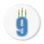 9 Birthday Candles (Blue / Green) magnets
