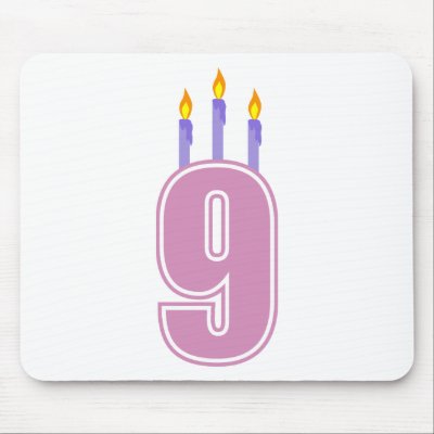 9 Birthday Candles (Pink / Purple) Mousepads by LushLaundry