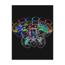 9 Coloured Cocktail Shot Glasses -Style 2 Postcard
