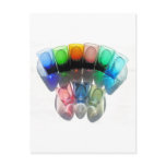 9 Coloured Cocktail Shot Glasses -Style 7 Postcards