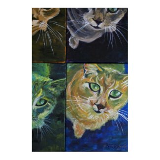 9 Lives: one cat, 4 views print