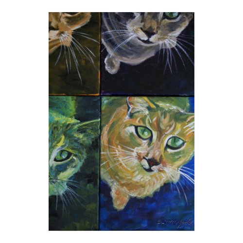 9 Lives: one cat, 4 views print