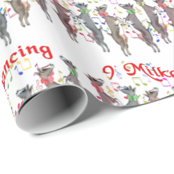 9 Milkers Dancing Goat Christmas Wrapping Paper