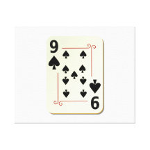 9 of Spades Playing Card Gallery Wrap Canvas