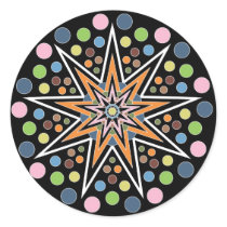 9 pointed star orange sticker