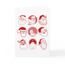 9 Santas - Greeting Card