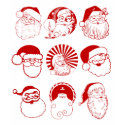 9 Santas - Women's Black Long Sleeve T-shirt
