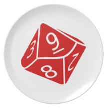 9 Sided Dice Dinner Plate