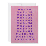 #9 Times Table Collectible Card Custom Announcements