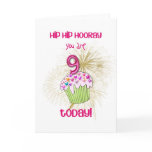 9 today cupcake birthday card