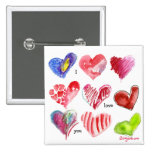 9 Valentine Hearts Pin