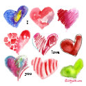 9 Valentine Hearts Pin button