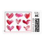 9 Valentine Hearts Postage